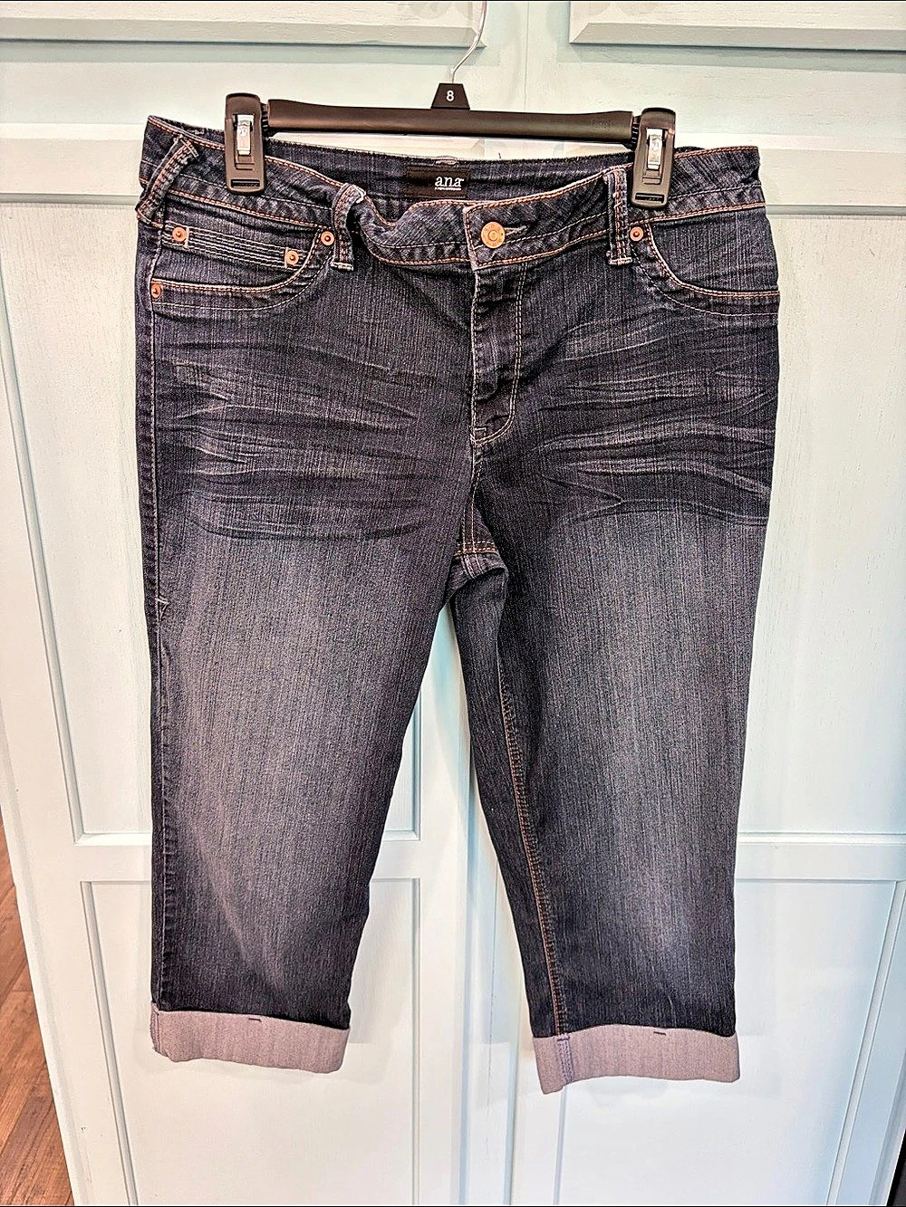 a.n.a Women's Capri Jeans Waist 14 Dark Denim